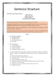 English Worksheet: Sentence Structure