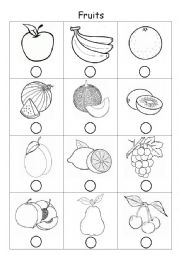 English Worksheet: Fruits Vocab