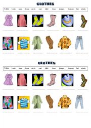 English Worksheet: label the names of the clothes