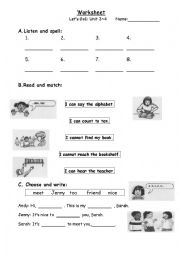 worksheet of Lets go