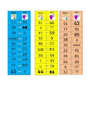 English Worksheet: Numbers game