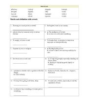 English Worksheet: Vocabulary