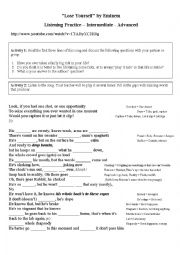 English Worksheet: Song Worksheet: Lose Yourself by Eminem