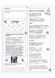 English Worksheet: Simple present song sk8er boi 