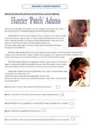 English Worksheet: HUNTER PATCH ADAMS