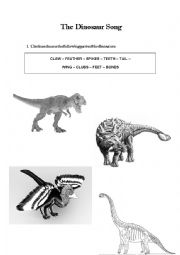 English Worksheet: The dinosaurs song