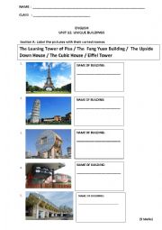 English Worksheet: Unique Building Worksheet