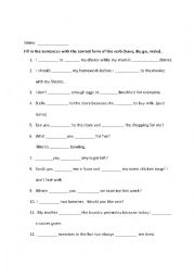 English Worksheet: Have, Do, Go, Make Practice