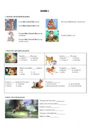 Bambie 2 movie worksheet