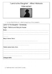 English Worksheet: Lamb to the slaughter (Dalh / Hitchcock)