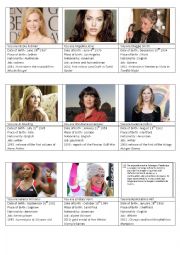 English Worksheet: Celebrities Role Play Cards part 2