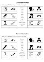 English Worksheet: Classroom Instructions