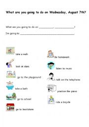 English Worksheet: Describing future plan using 