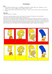English Worksheet: 7 families game with the colours and the simpson family 