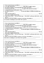 English Worksheet: Hobbies