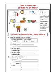 English Worksheet: there is there are