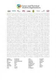 English Worksheet: CTSO (Career and Technical Student Organization) Word Search 