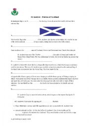 English Worksheet: St Andrew of Scotland