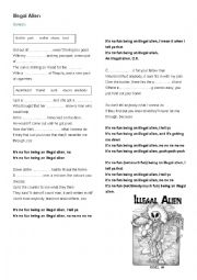 English Worksheet: Song Illegal Alien by Genesis