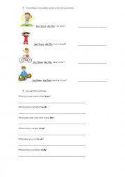 English Worksheet: do/does 