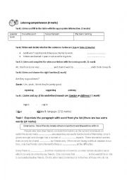 English Worksheet: 1term test 2nd  form