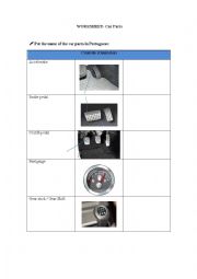 English Worksheet: Car Parts