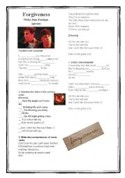 English Worksheet: Forgiveness