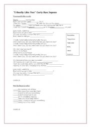 English Worksheet: I really like you  ( Carly Rae Jepsen)