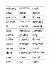 Words for Activity game 