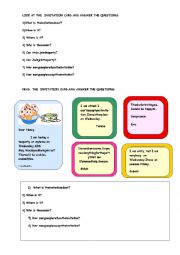 English Worksheet: invitation cards and accepting/refusing/excusing 2 and questions 