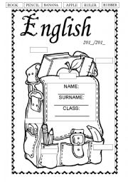 English Worksheet: Cover for English exercises book