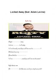 English Worksheet: Locked Away (Song) + Key 