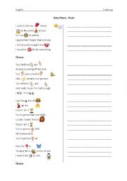 English Worksheet: Katy Perry - Roar