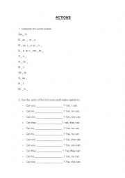 English Worksheet: Actions in English