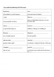 English Worksheet: Unscramble Winter