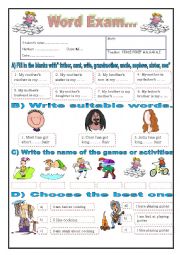 English Worksheet: general exam for elementary students
