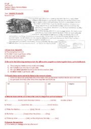 English Worksheet: Test Simple Past 