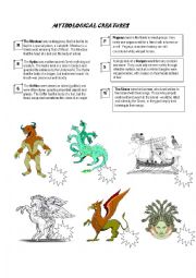 English Worksheet: mythical creatures