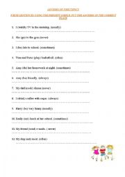 English Worksheet: Adverbs Frecuency