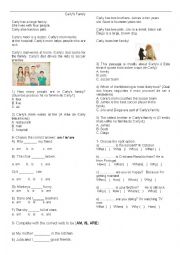 English Worksheet: Carlys Family