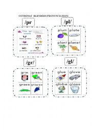 English Worksheet: CONSONANT BLENDERS PRONUNCIATION