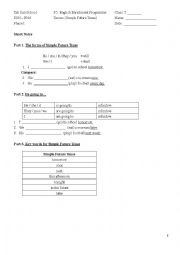 English Worksheet: future tense