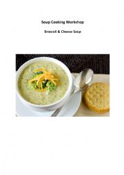 English Worksheet: Broccoli & Cheese Soup - a cooking verb gap fill