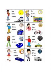 English Worksheet: Transportation Activity Cards