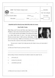 English Worksheet: Reading Comprehension