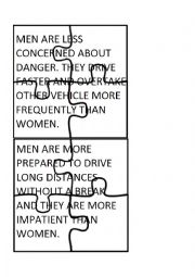 English Worksheet: Men Vs Women Puzzle