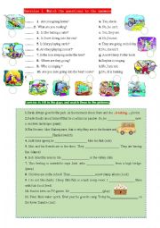 English Worksheet: present progressive tense