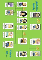 English Worksheet: Family members. Family tree