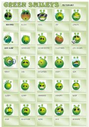 English Worksheet: GREEN SMILEYS