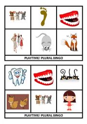 English Worksheet: 24 Plural bingo cards: set 1